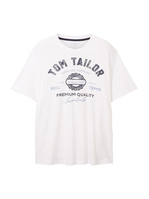 TOM TAILOR Men + TOM TAILOR Men + Тениска  синьо / черно / бяло