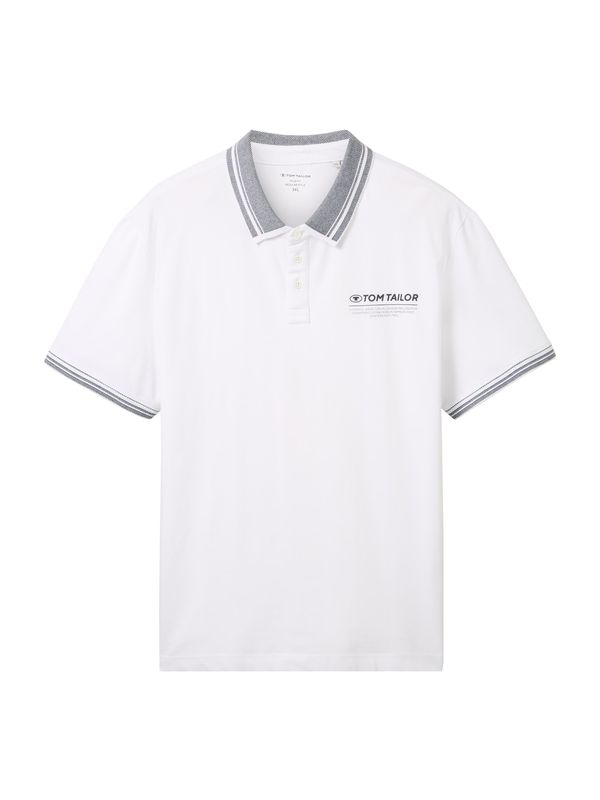 TOM TAILOR Men + TOM TAILOR Men + Тениска  сиво / черно / бяло