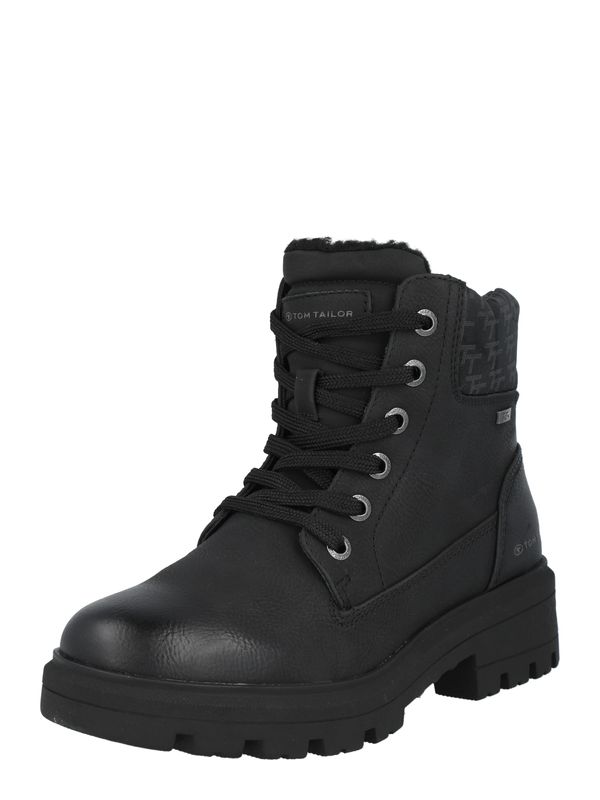 TOM TAILOR TOM TAILOR Ниски ботуши с връзки  черно