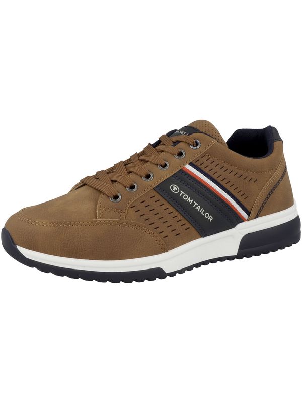 TOM TAILOR TOM TAILOR Ниски маратонки  кафяво / оранжево / черно / бяло