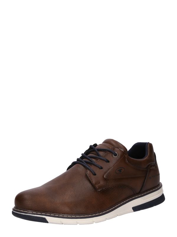 TOM TAILOR TOM TAILOR Обувки с връзки  тъмносиньо / коняк