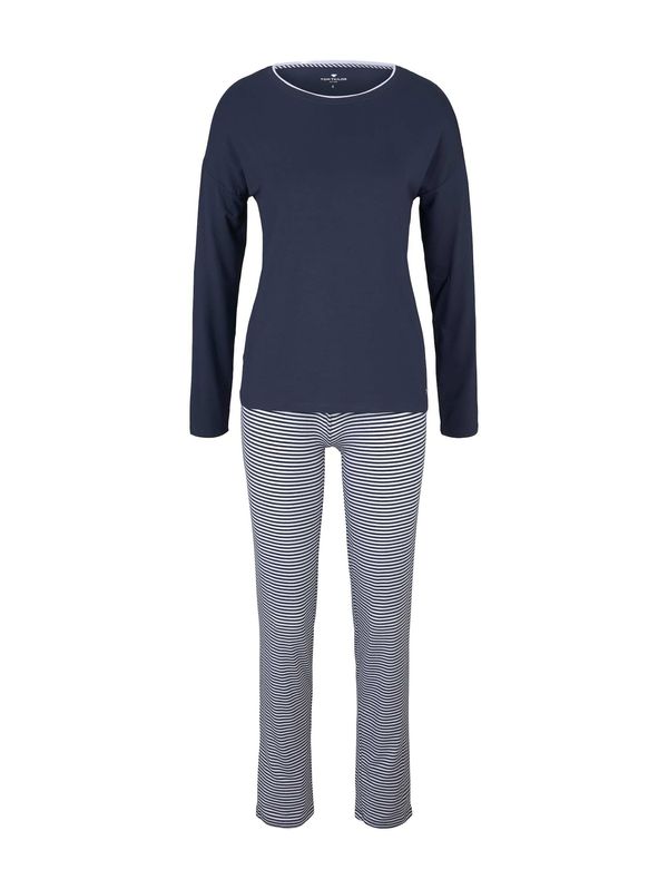 TOM TAILOR TOM TAILOR Пижама  нейви синьо / бяло