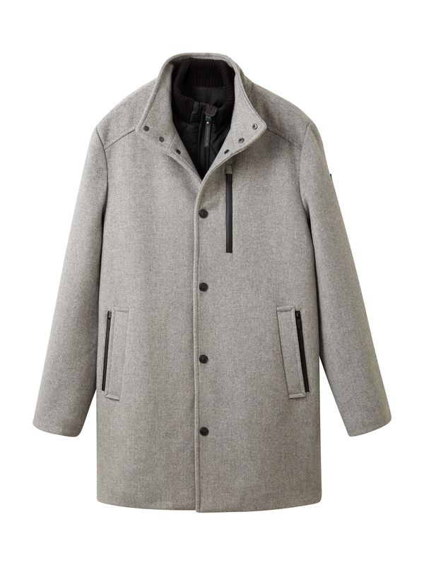 TOM TAILOR TOM TAILOR Преходно палто  светлосиво / сив меланж / черно