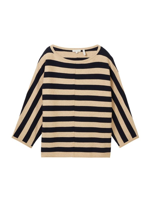 TOM TAILOR TOM TAILOR Пуловер  бежово / морскосиньо