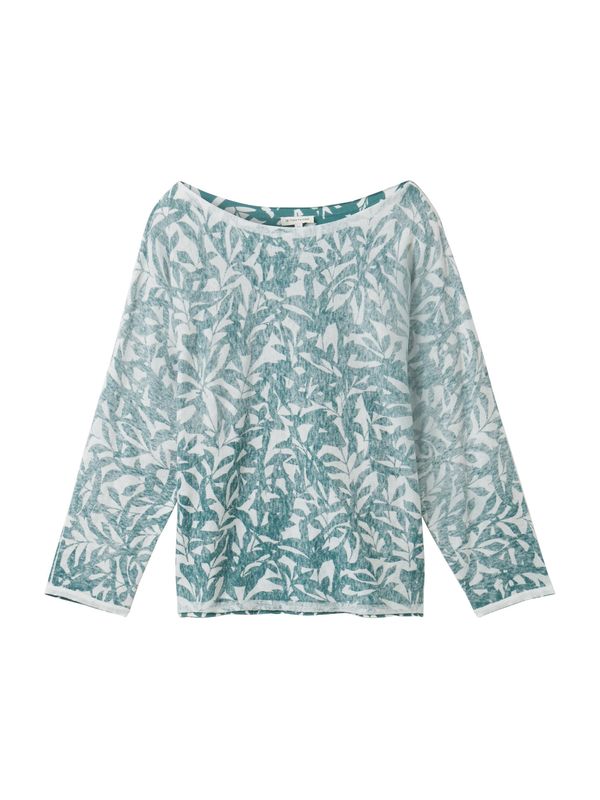 TOM TAILOR TOM TAILOR Пуловер  нефритено зелено / бяло