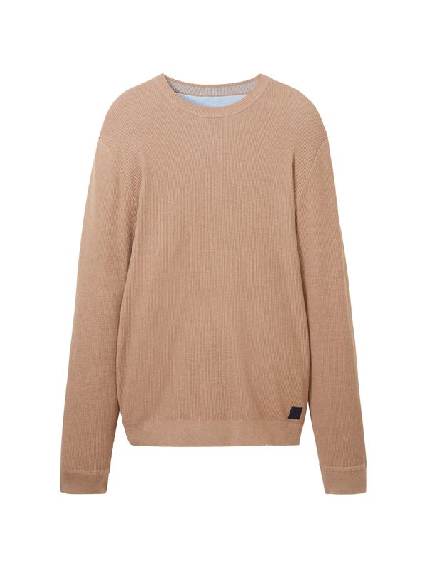 TOM TAILOR TOM TAILOR Пуловер  нейви синьо / светлокафяво