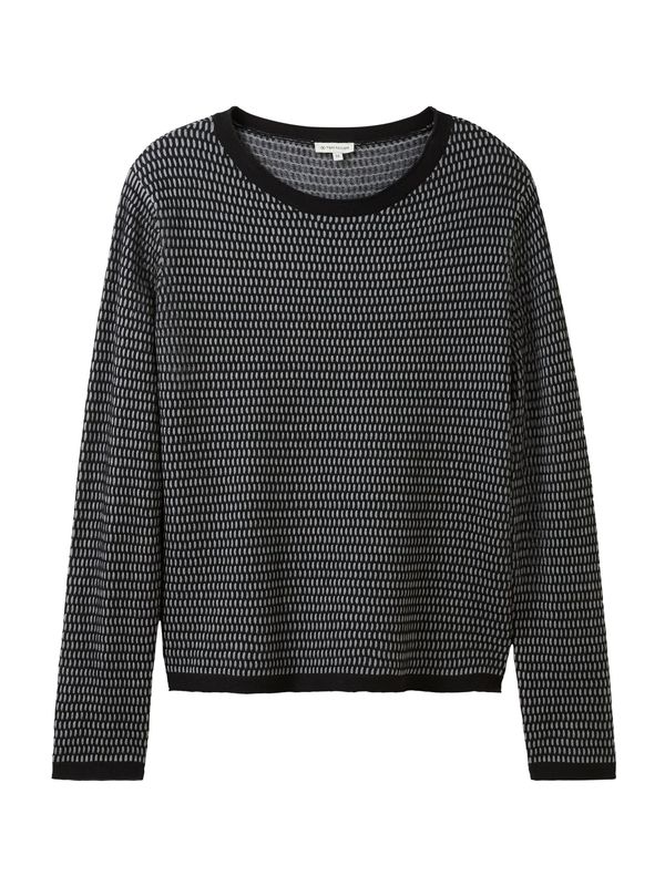 TOM TAILOR TOM TAILOR Пуловер  светлосиво / черно