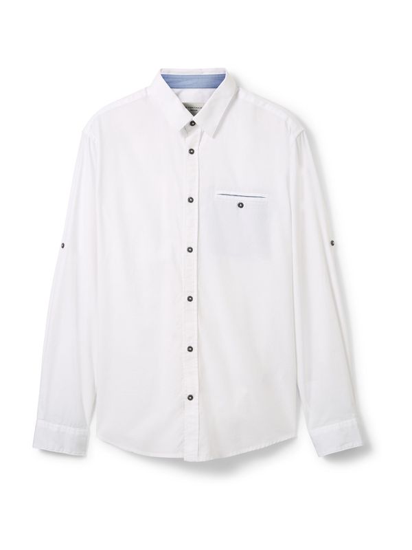 TOM TAILOR TOM TAILOR Риза  черно / мръсно бяло