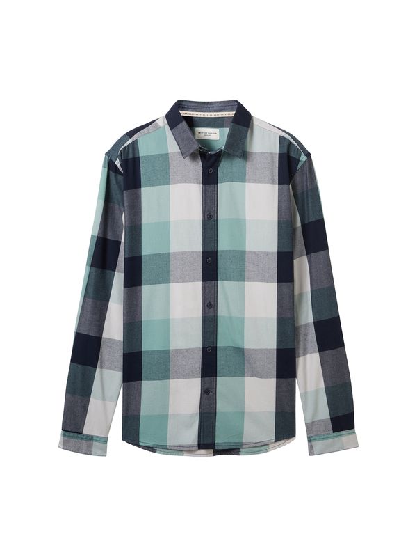 TOM TAILOR TOM TAILOR Риза  нефритено зелено / черно / бяло