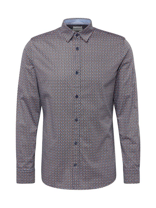 TOM TAILOR TOM TAILOR Риза  нейви синьо / светлосиньо / пастелно оранжево / мръсно бяло