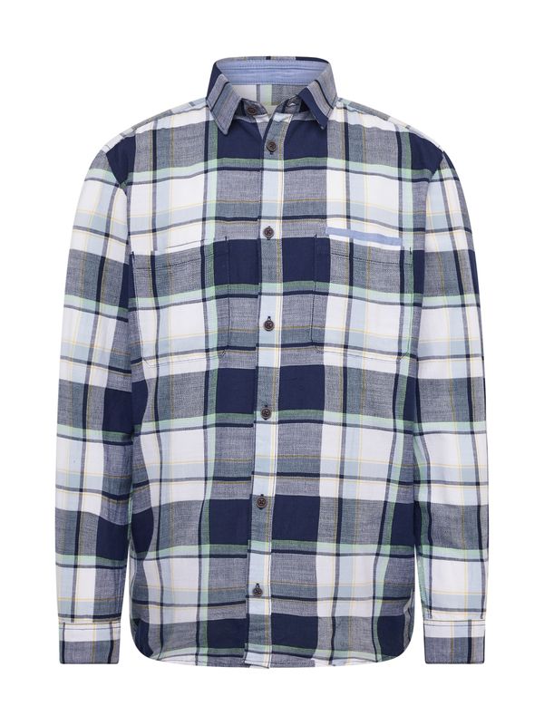 TOM TAILOR TOM TAILOR Риза  нейви синьо / светлозелено / бяло