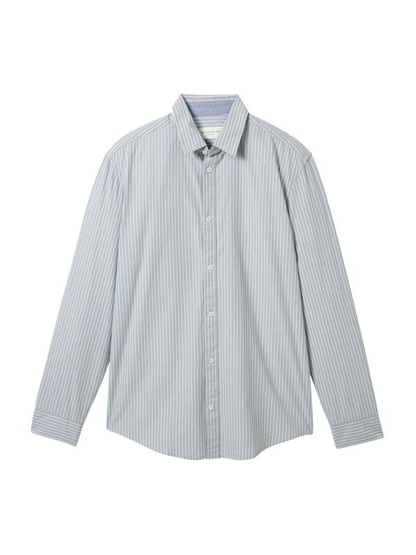 TOM TAILOR TOM TAILOR Риза  светлосиво / бяло