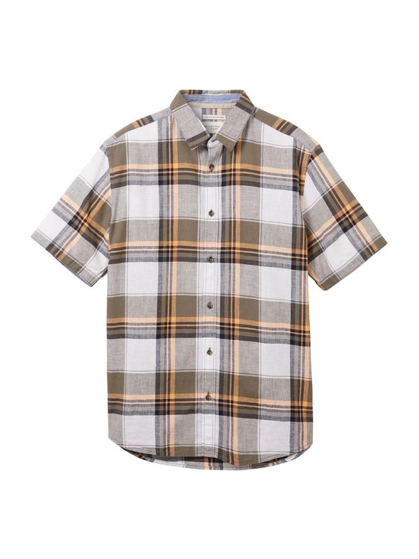 TOM TAILOR TOM TAILOR Риза  умбра / тъмнокафяво / светлооранжево / бяло