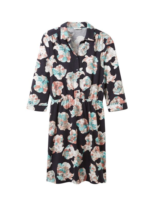 TOM TAILOR TOM TAILOR Рокля тип риза  бежово / нейви синьо / тюркоазен / пастелно червено