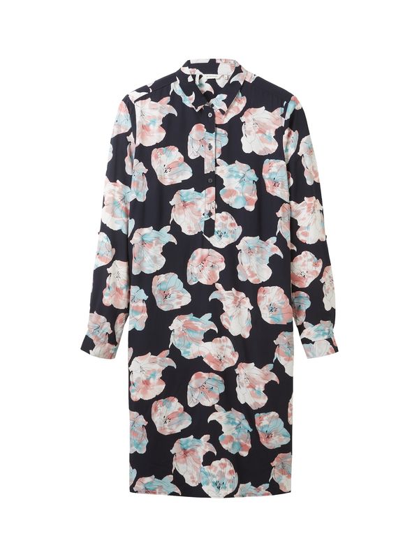 TOM TAILOR TOM TAILOR Рокля тип риза  бежово / светлосиньо / бледорозово / черно