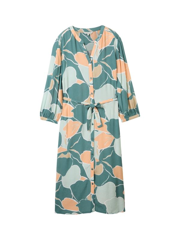 TOM TAILOR TOM TAILOR Рокля тип риза  циан / светлосиньо / кайсия