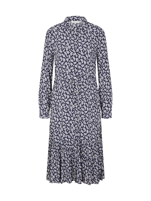 TOM TAILOR TOM TAILOR Рокля тип риза  нейви синьо / бяло