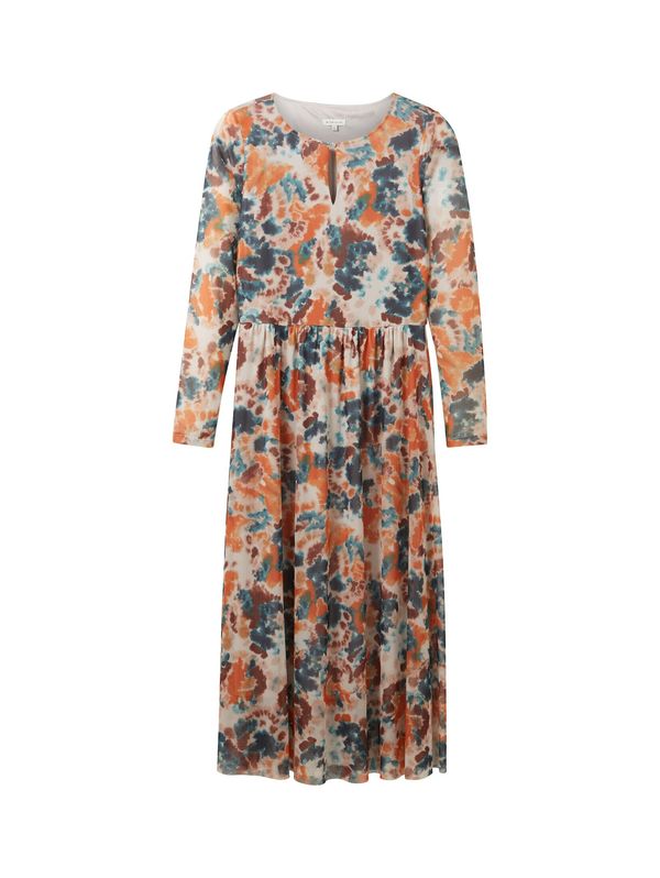 TOM TAILOR TOM TAILOR Рокля  тъмнокафяво / светлосиво / петрол / оранжево