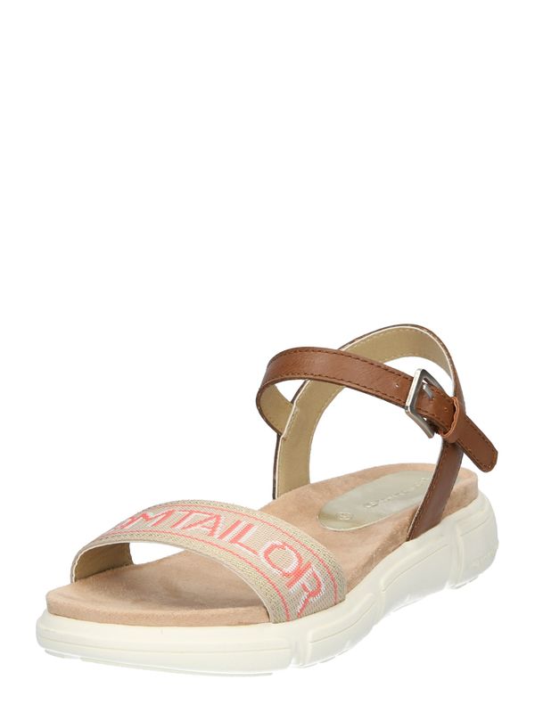 TOM TAILOR TOM TAILOR Сандали с каишка  цвят "пясък" / карамел / корал / бяло