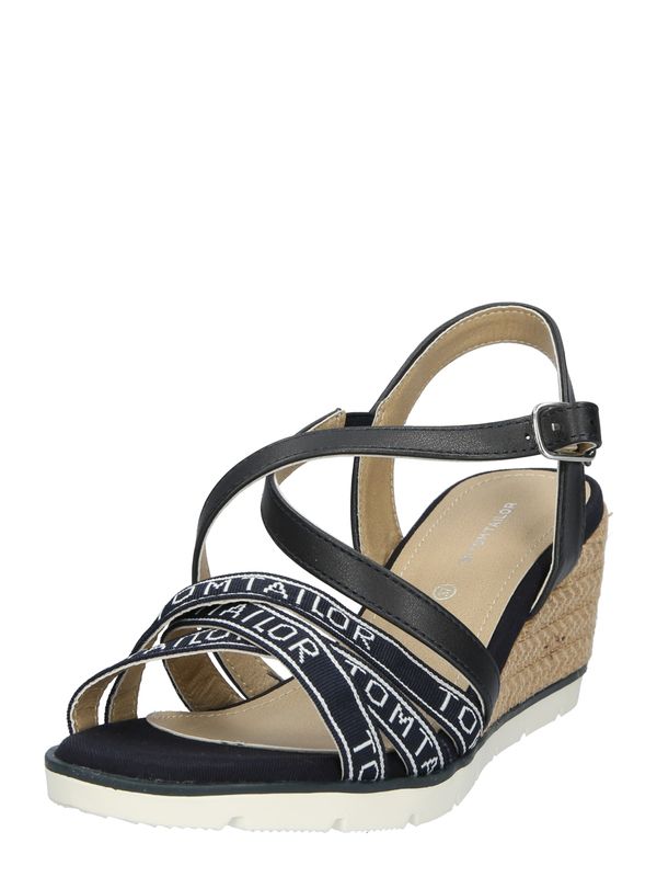 TOM TAILOR TOM TAILOR Сандали с каишка  нощно синьо / черно / бяло
