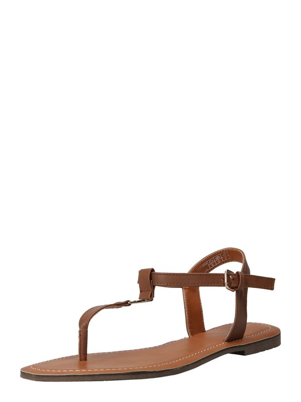 TOM TAILOR TOM TAILOR Сандали с разделител за пръстите  коняк