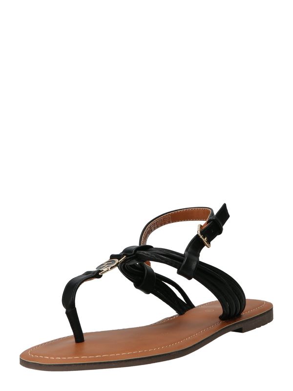 TOM TAILOR TOM TAILOR Сандали с разделител за пръстите  злато / черно