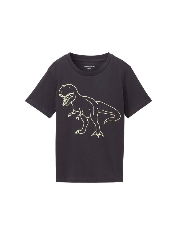 TOM TAILOR TOM TAILOR Тениска  антрацитно черно / бяло