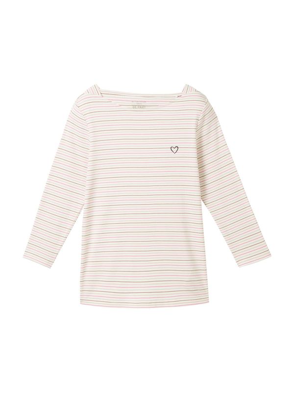 TOM TAILOR TOM TAILOR Тениска  бежово / кафяво / бледорозово / черно