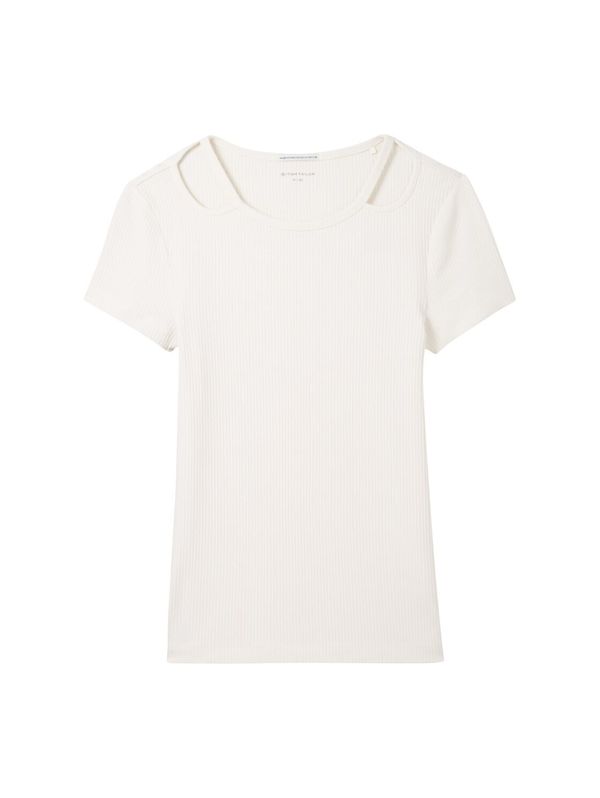 TOM TAILOR TOM TAILOR Тениска  бял памук