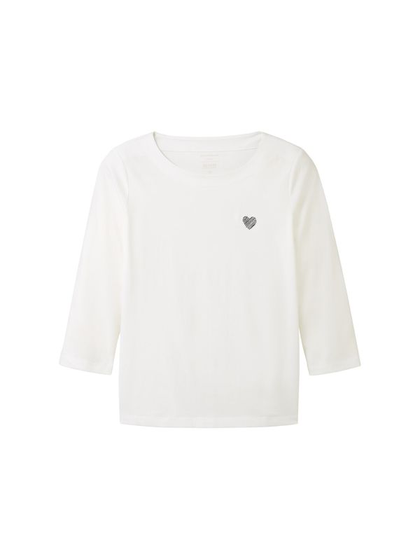 TOM TAILOR TOM TAILOR Тениска  черно / бяло