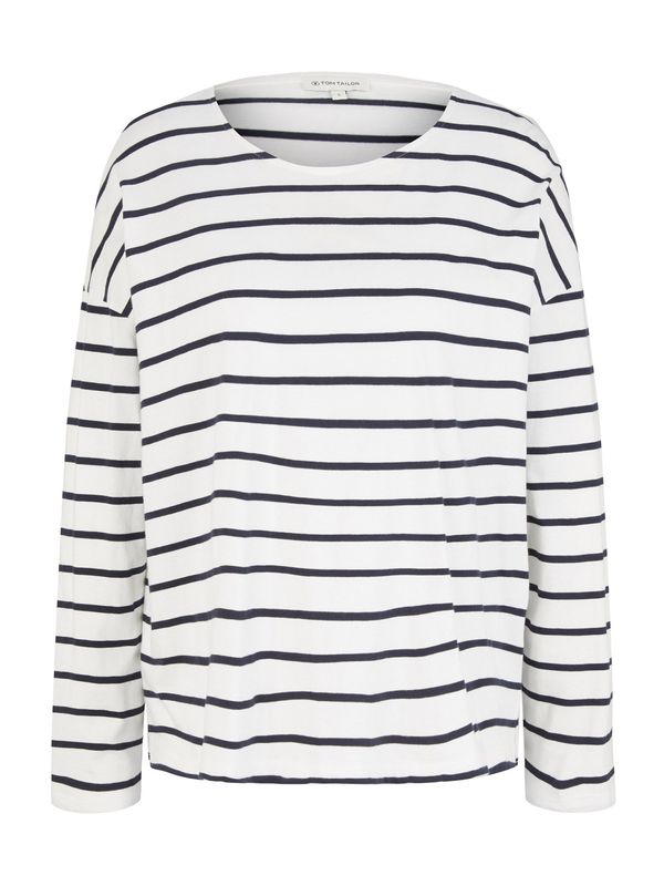 TOM TAILOR TOM TAILOR Тениска  черно / бяло