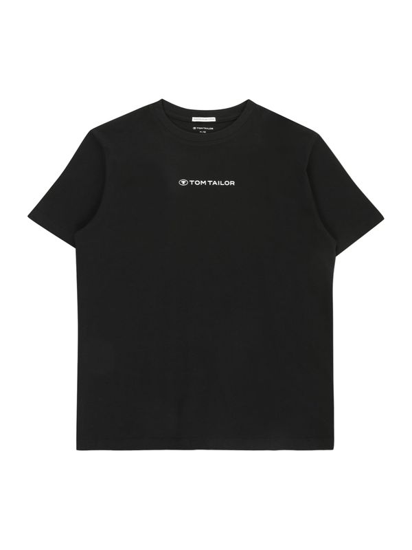 TOM TAILOR TOM TAILOR Тениска  черно / бяло