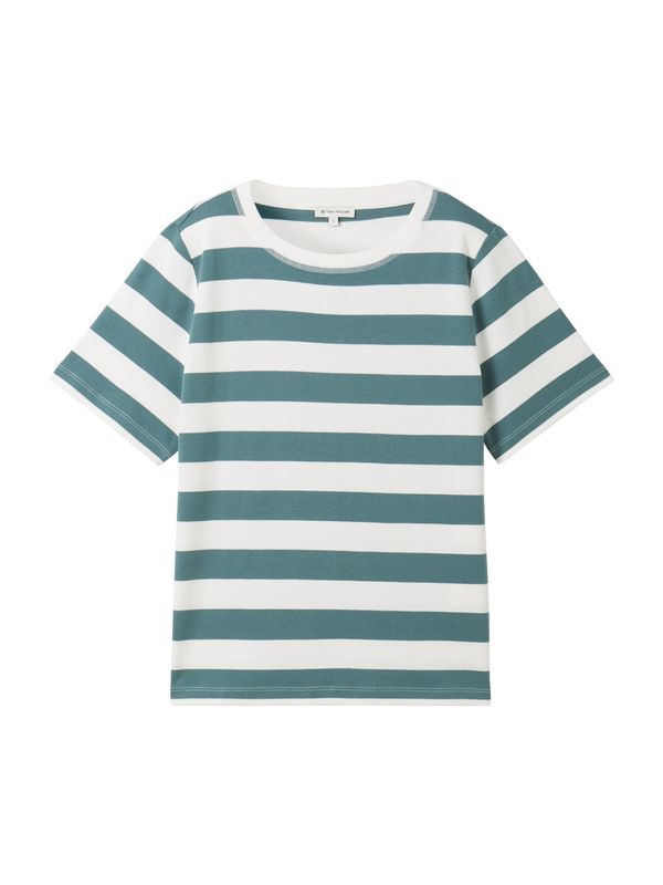 TOM TAILOR TOM TAILOR Тениска  циан / бяло