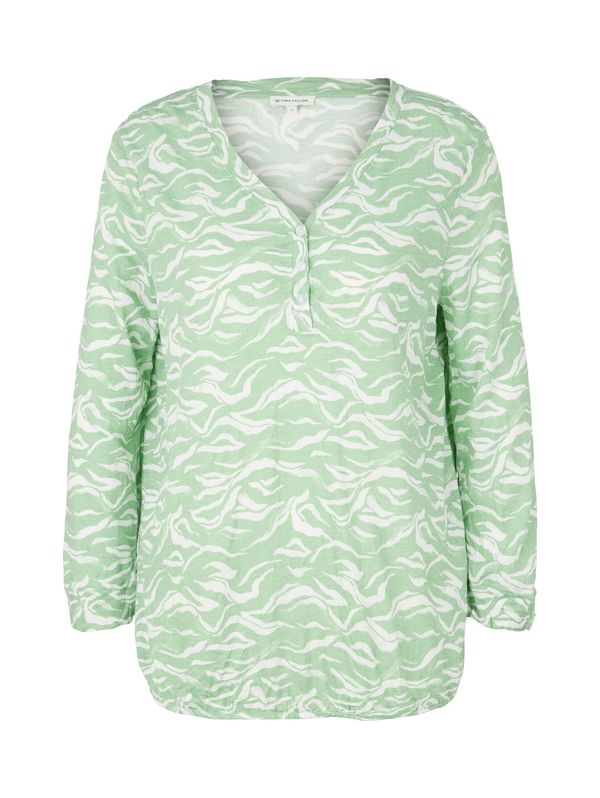 TOM TAILOR TOM TAILOR Тениска  екрю / светлозелено