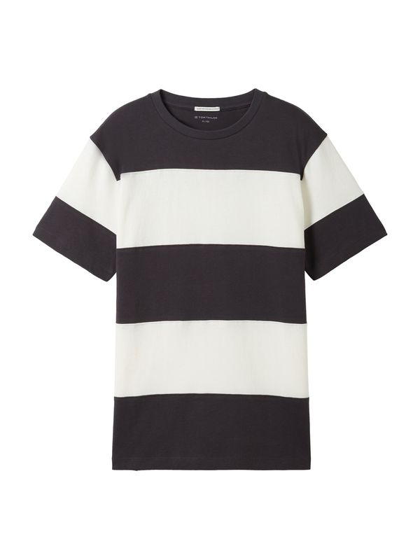 TOM TAILOR TOM TAILOR Тениска  графитено сиво / бяло