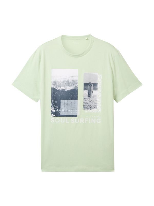 TOM TAILOR TOM TAILOR Тениска  камък / мента / бяло