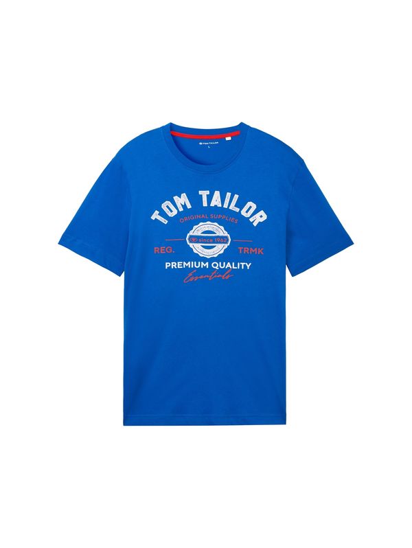 TOM TAILOR TOM TAILOR Тениска  кралско синьо / оранжево / бяло