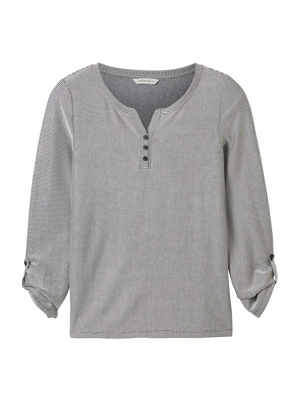 TOM TAILOR TOM TAILOR Тениска  морскосиньо / бяло