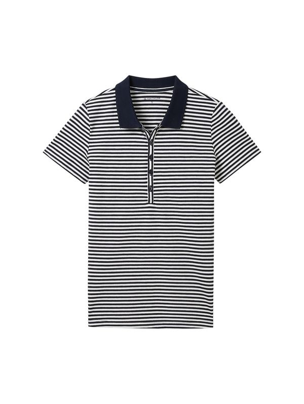 TOM TAILOR TOM TAILOR Тениска  морскосиньо / бяло