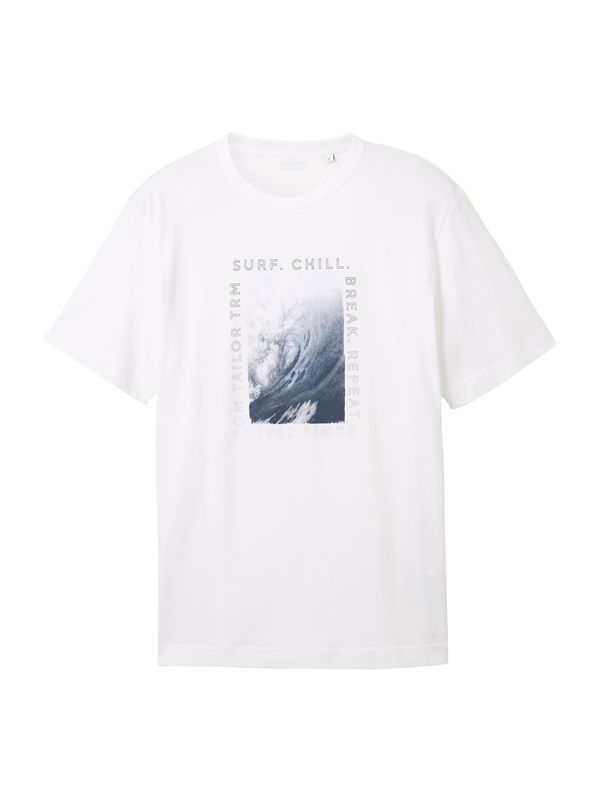 TOM TAILOR TOM TAILOR Тениска  морскосиньо / черно / бяло