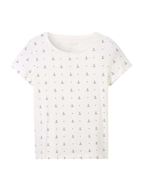 TOM TAILOR TOM TAILOR Тениска  морскосиньо / мръсно бяло