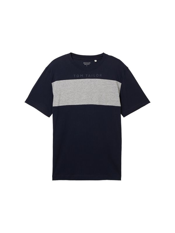 TOM TAILOR TOM TAILOR Тениска  морскосиньо / сив меланж
