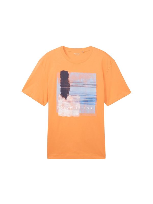 TOM TAILOR TOM TAILOR Тениска  морскосиньо / светлосиньо / светлооранжево / бяло