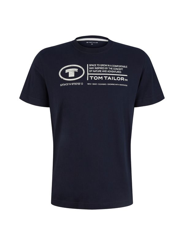 TOM TAILOR TOM TAILOR Тениска  нейви синьо / бяло