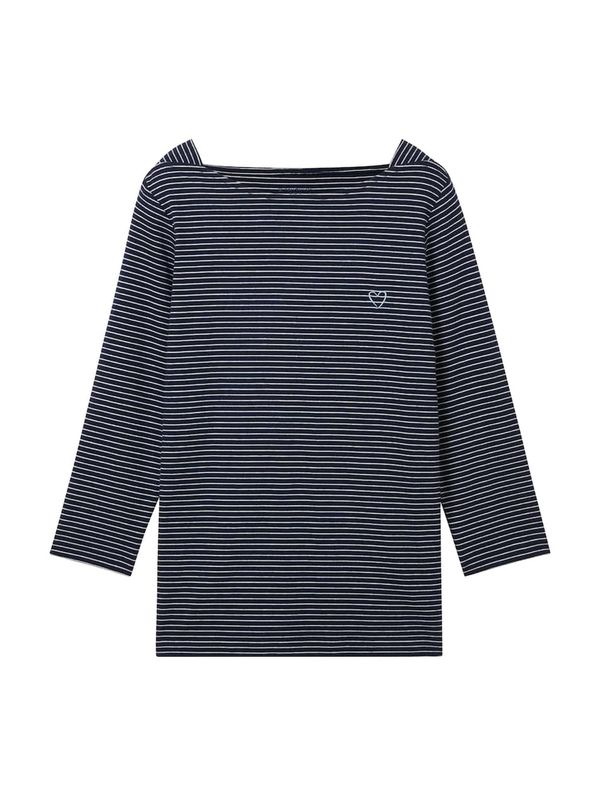 TOM TAILOR TOM TAILOR Тениска  нейви синьо / бяло