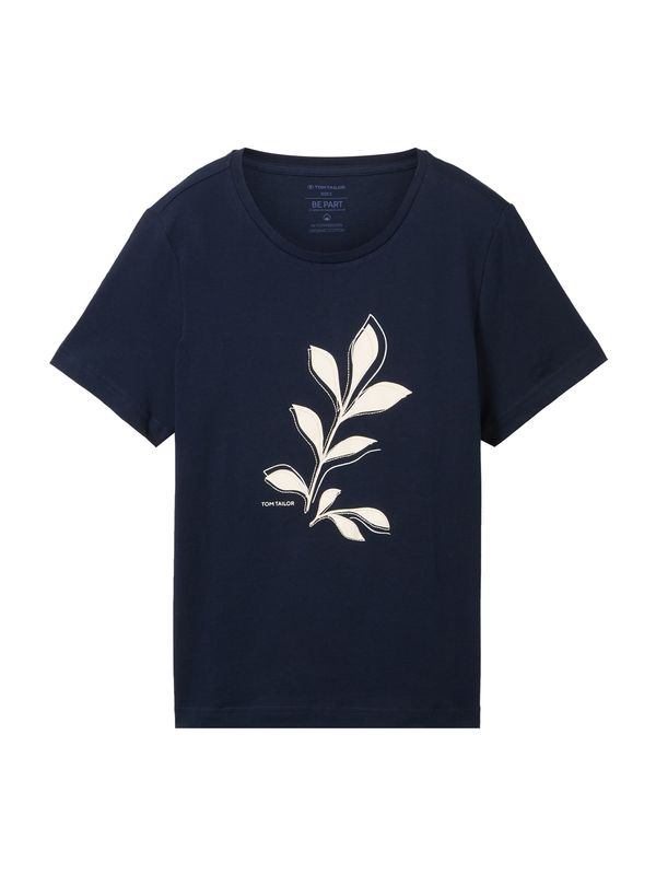 TOM TAILOR TOM TAILOR Тениска  нейви синьо / бяло
