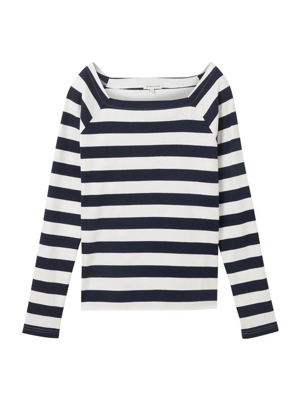 TOM TAILOR TOM TAILOR Тениска  нейви синьо / бяло