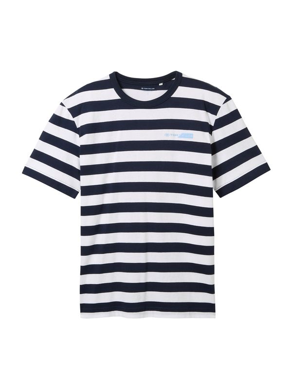 TOM TAILOR TOM TAILOR Тениска  нейви синьо / бяло