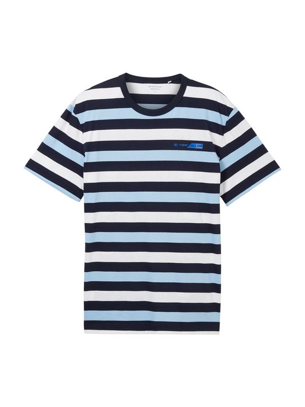 TOM TAILOR TOM TAILOR Тениска  нейви синьо / светлосиньо / мръсно бяло