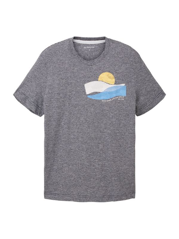 TOM TAILOR TOM TAILOR Тениска  нейви синьо / светлосиньо / жълто / мръсно бяло